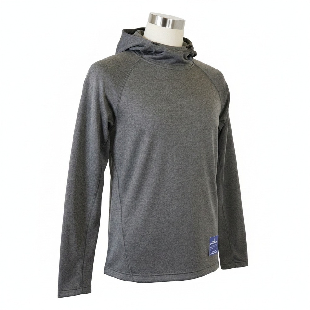 Huk Mens Performance Fleece Hoodie Gray Long Sleeve Fishing Sweatshirt S NEW